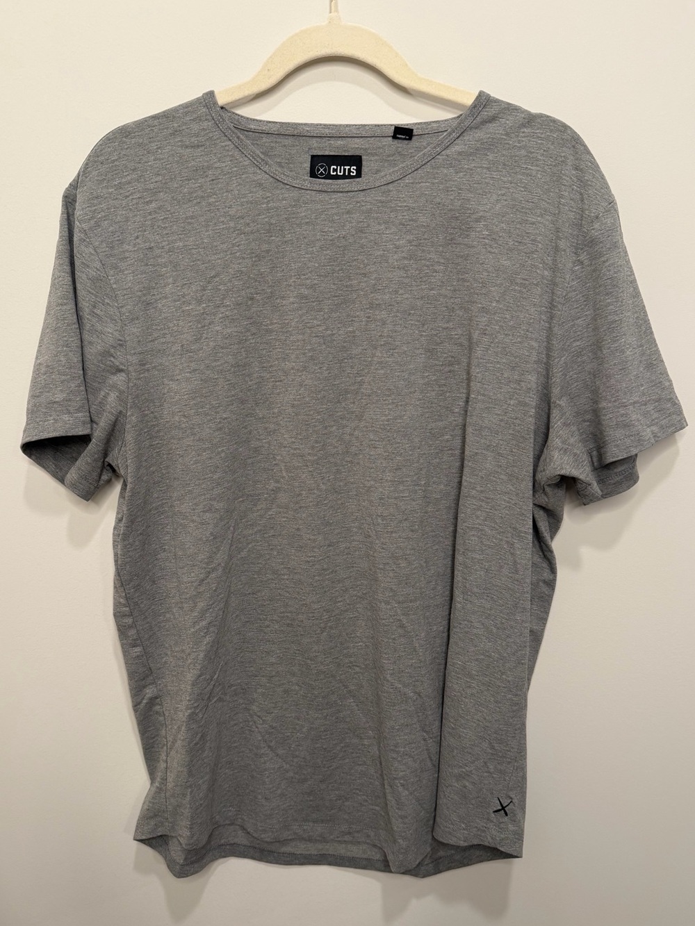 CUTS Clothing Gray PYCA Pro Crew Curve-Hem T-Shirt Mens Size XL L1034